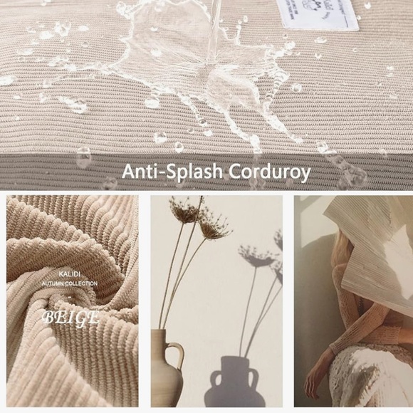 Beige Corduroy Tote Bag - Picture 6 of 8